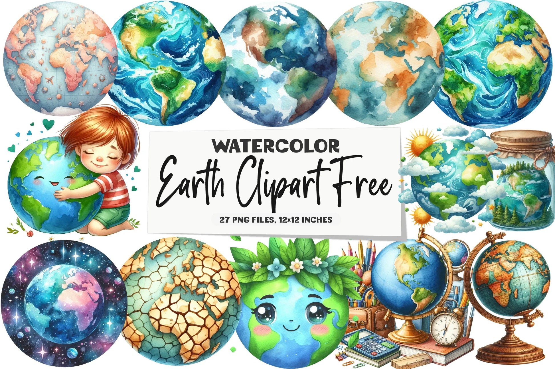 Earth Free Clipart Bundle - CraftNest - Digital Crafting and Art