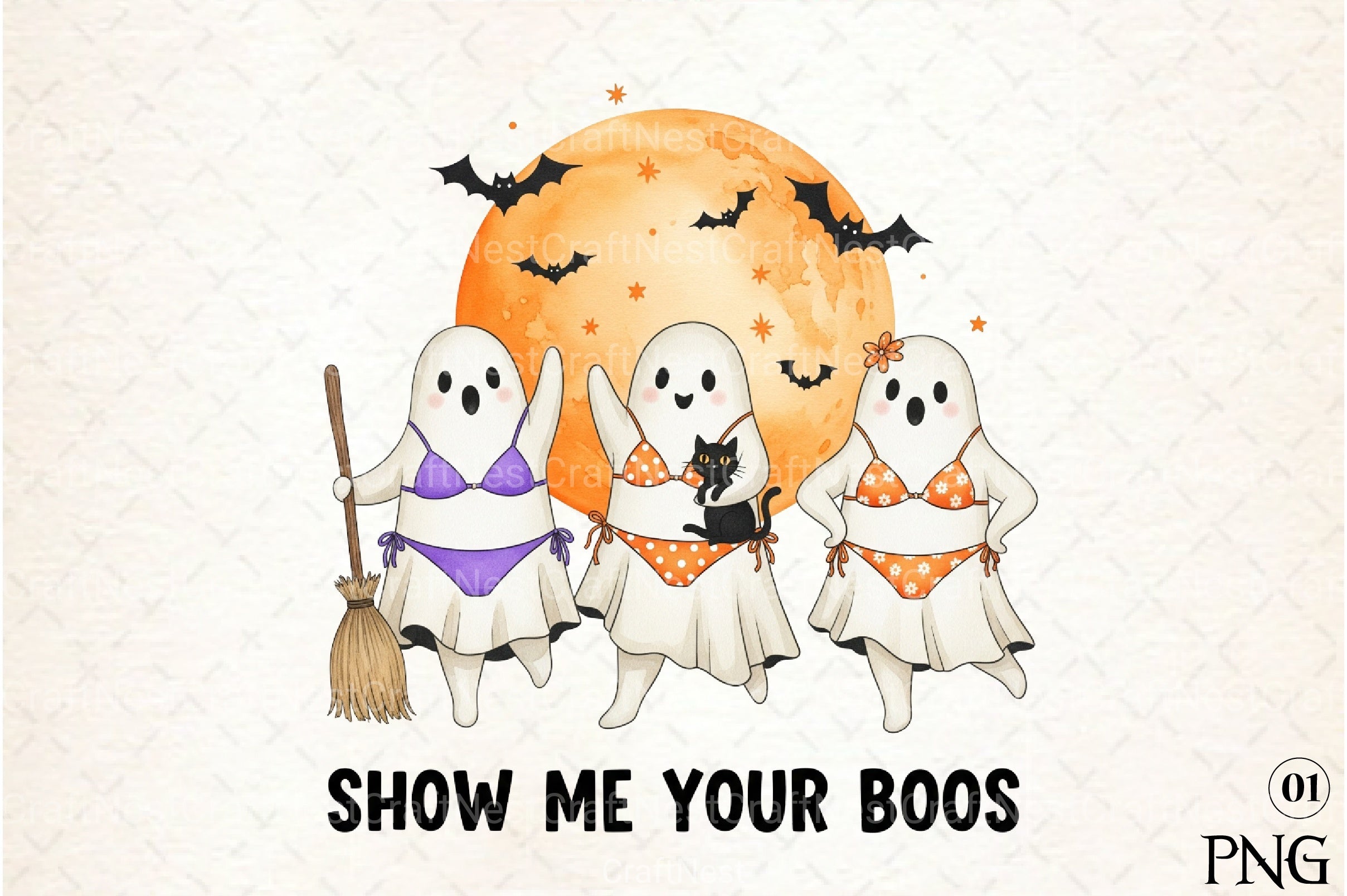 Funny Halloween Ghost Clipart Bundle 14 - CraftNest - Digital Crafting and Art