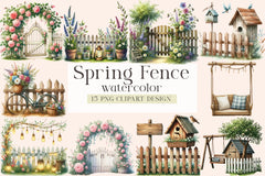 Spring Fence Clipart Bundle - CraftNest - Digital Crafting and Art
