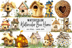 Bee Home Clipart Bundle - CraftNest - Digital Crafting and Art