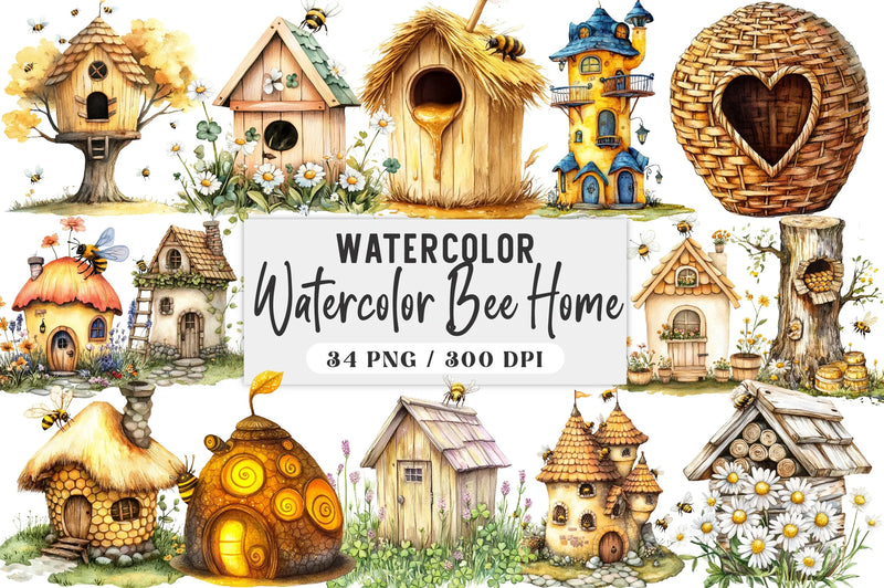 Bee Home Clipart Bundle - CraftNest - Digital Crafting and Art