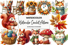 Crochet Autumn Clipart Bundle - CraftNest - Digital Crafting and Art