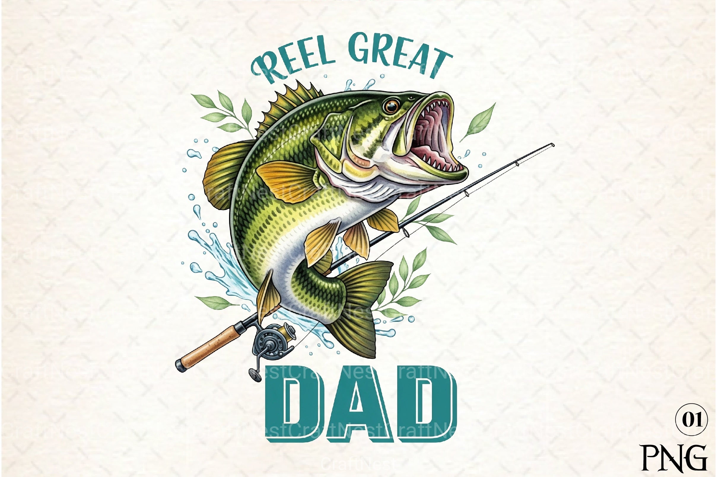 Retro Reel Great Dad Fishing Clipart Bundle - CraftNest - Digital Crafting and Art