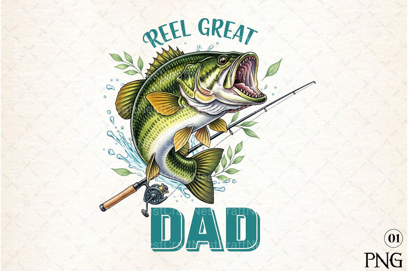 Retro Reel Great Dad Fishing Clipart Bundle - CraftNest - Digital Crafting and Art