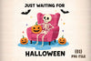 Halloween Skeleton Illustration Sticker Clipart Bundle