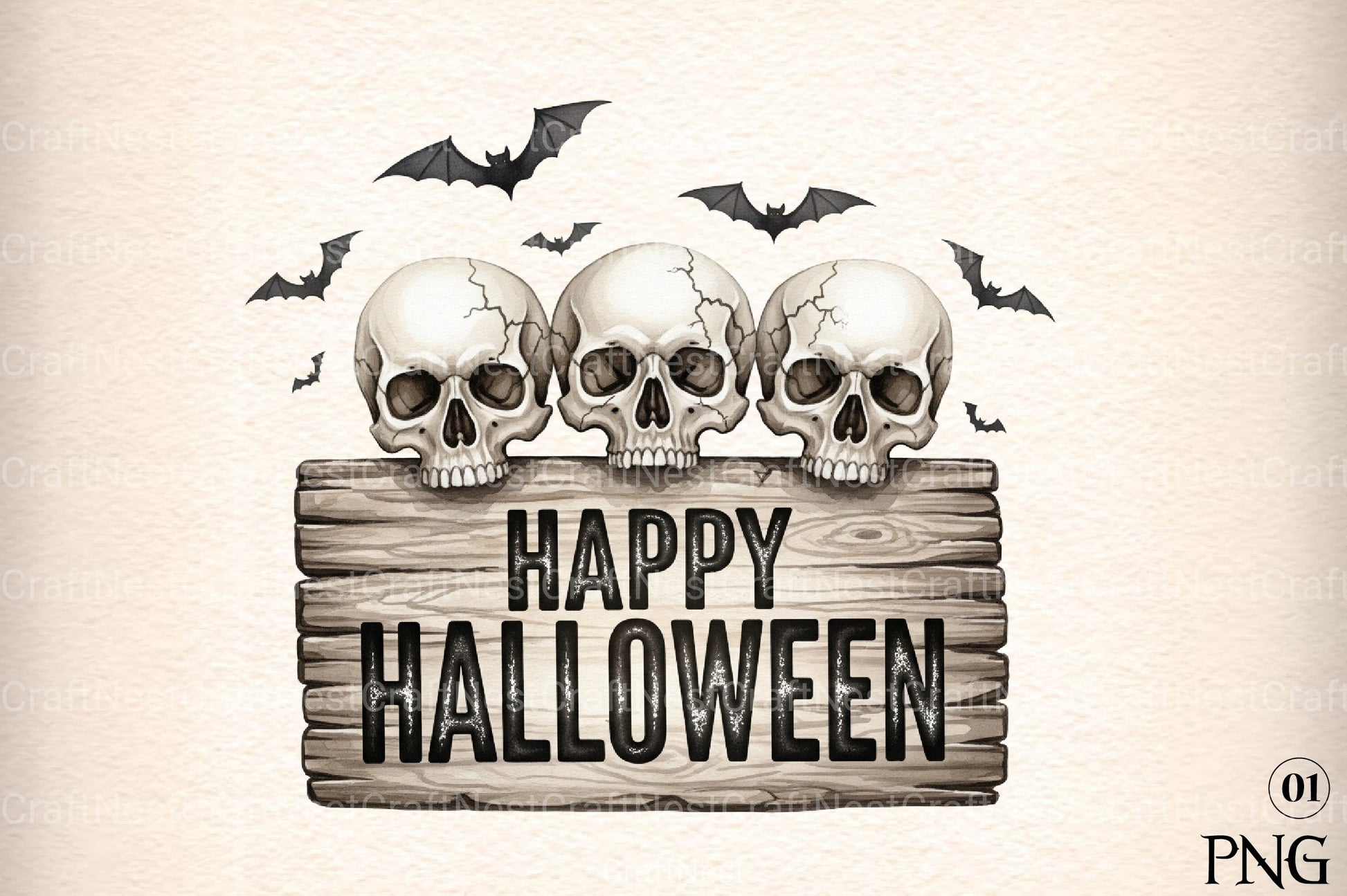 Bats & Skulls Halloween Clipart Bundle - CraftNest - Digital Crafting and Art