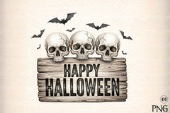 Bats & Skulls Halloween Clipart Bundle - CraftNest - Digital Crafting and Art