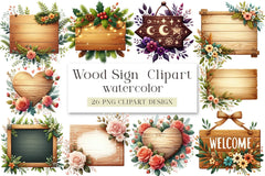 Wood Sign Clipart Bundle - CraftNest - Digital Crafting and Art