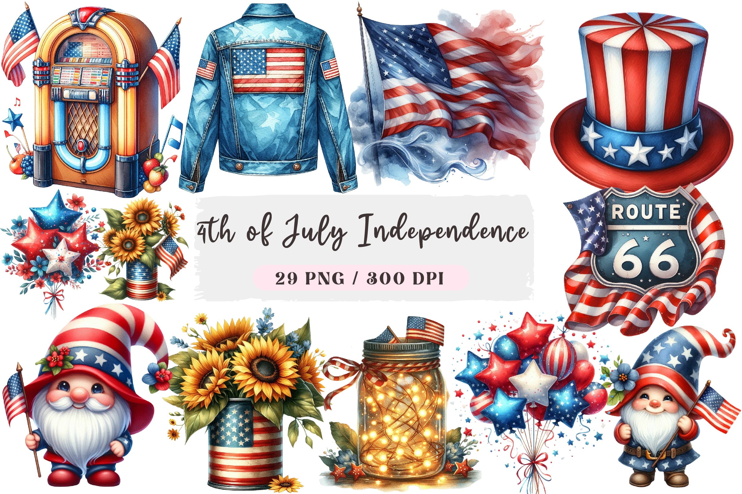 4th of July Independence Day Clipart Bundle