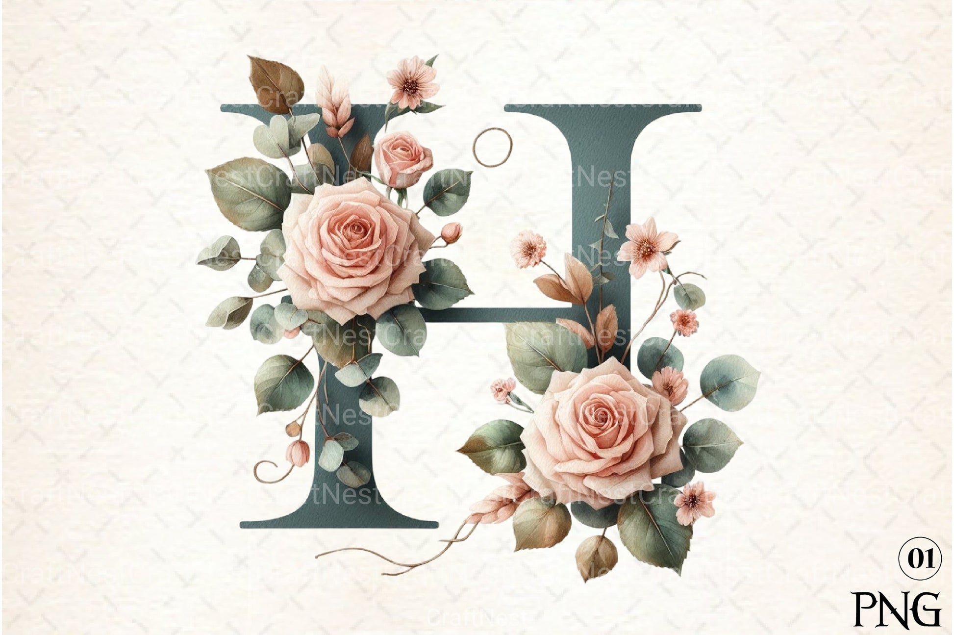 Floral Alphabet Clipart Bundle 18 - CraftNest - Digital Crafting and Art