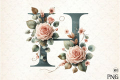 Floral Alphabet Clipart Bundle 18 - CraftNest - Digital Crafting and Art