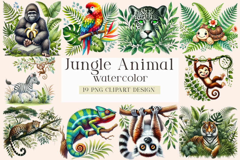 Jungle Animal Clipart Bundle - CraftNest - Digital Crafting and Art