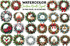 Christmas Wreath Clipart Bundle 99 - CraftNest - Digital Crafting and Art