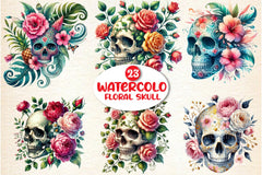 Floral Skull Clipart Bundle - CraftNest - Digital Crafting and Art