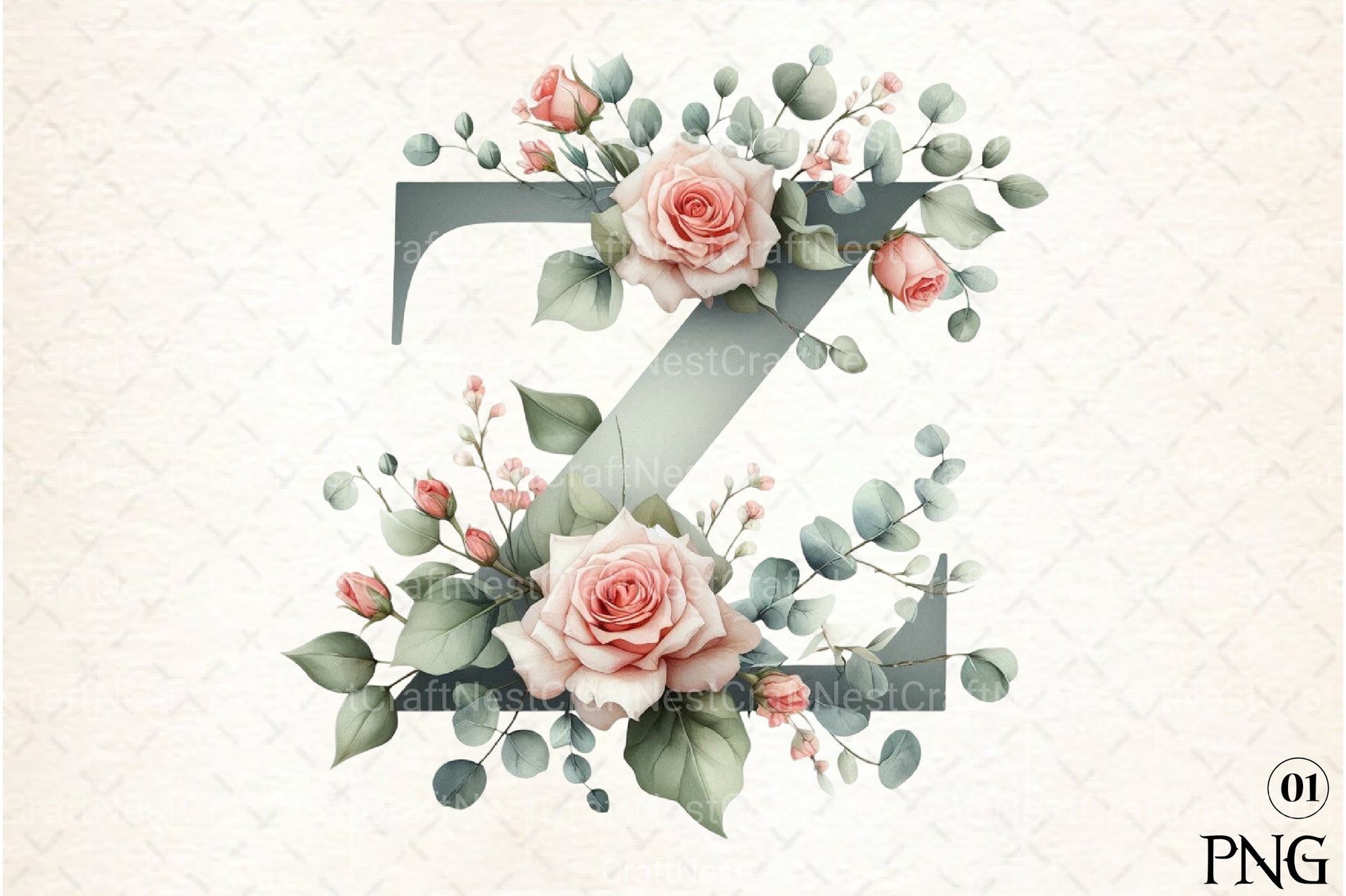 Floral Alphabet Clipart Bundle 17 - CraftNest - Digital Crafting and Art