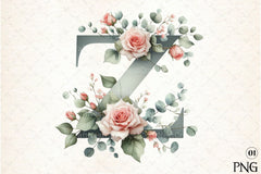 Floral Alphabet Clipart Bundle 17 - CraftNest - Digital Crafting and Art