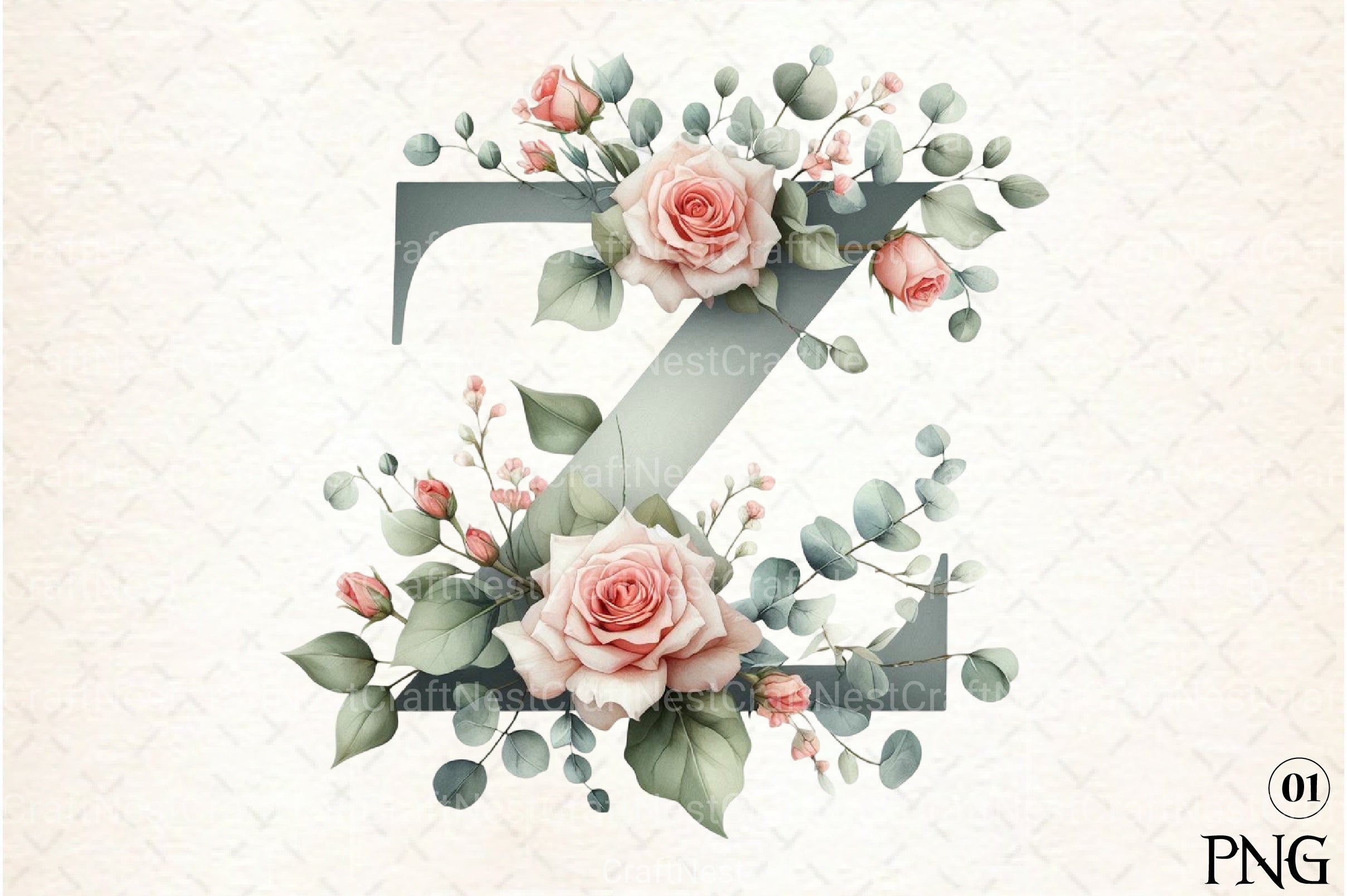 Floral Alphabet Clipart Bundle 17 - CraftNest - Digital Crafting and Art