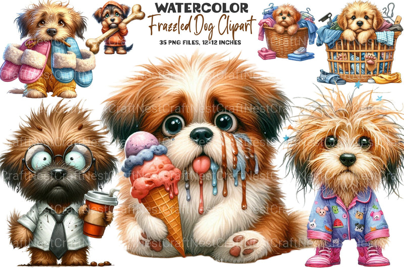 Frazzled Dog Clipart Bundle - CraftNest - Digital Crafting and Art