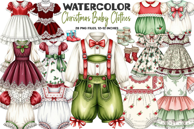 Christmas Baby Clothes Clipart Bundle - CraftNest - Digital Crafting and Art