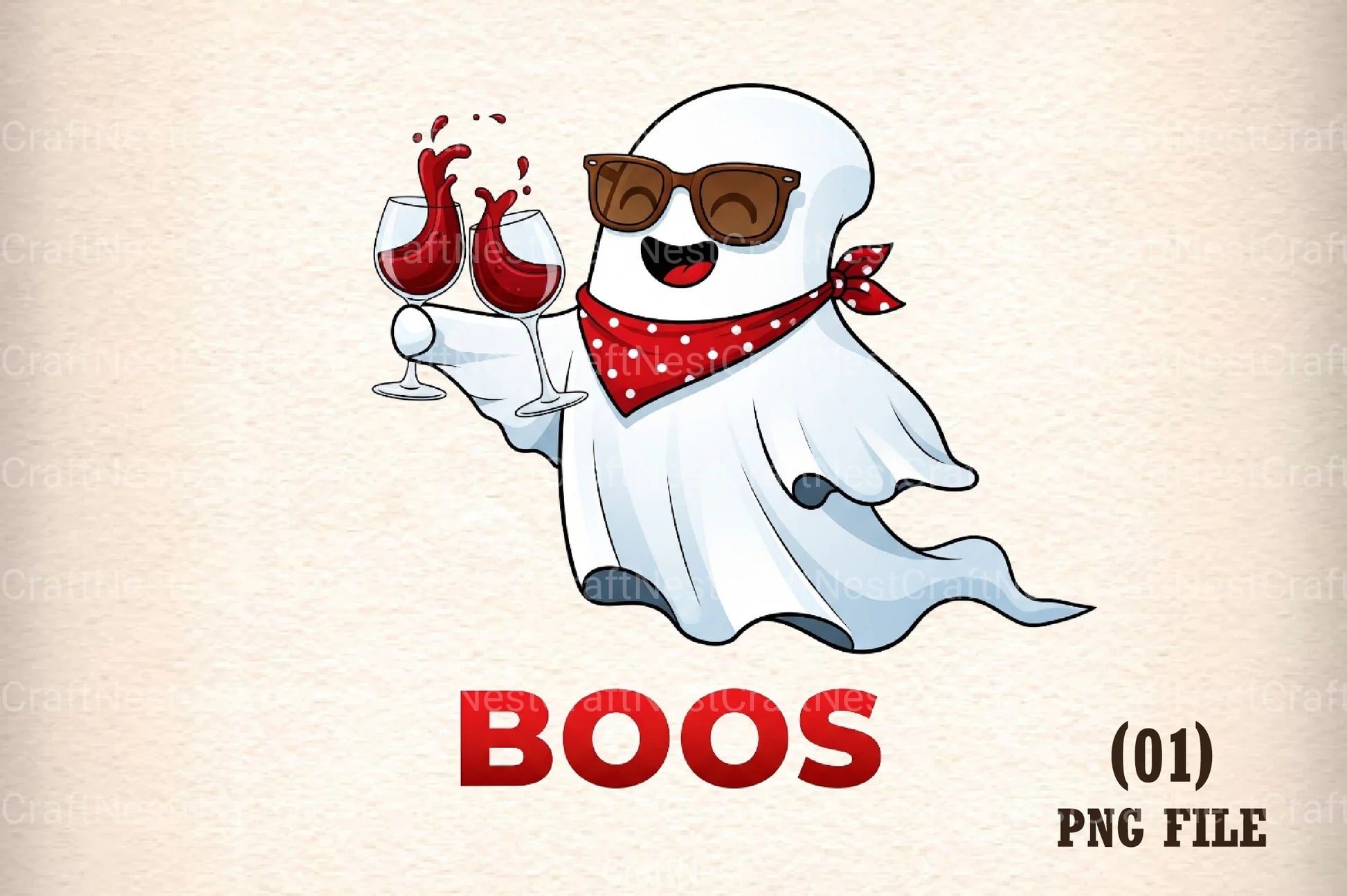 Just Here For The Boos Ghost Wine Halloween T-Shirt Clipart Bundle - CraftNest - Digital Crafting and Art