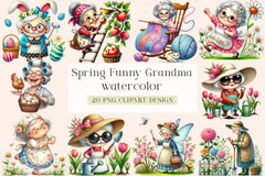Spring Funny Grandma Clipart Bundle - CraftNest - Digital Crafting and Art