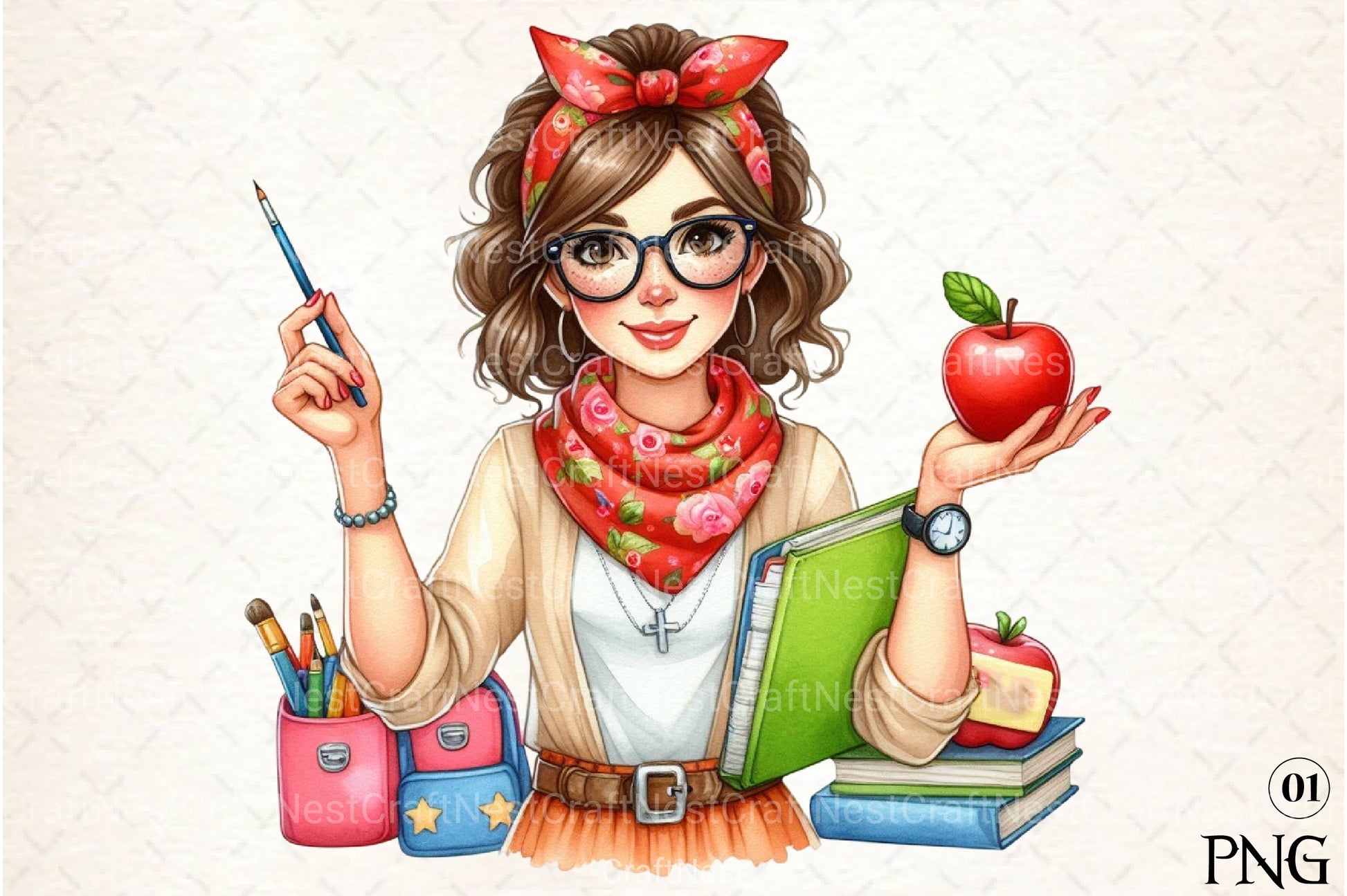 Messy Bun Bandana Mom Life Clipart Bundle 2 - CraftNest - Digital Crafting and Art