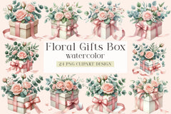 Floral Gift Box Clipart Bundle - CraftNest - Digital Crafting and Art