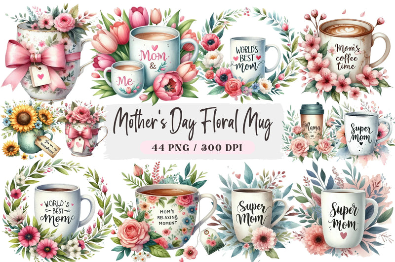 Mother's Day Floral Mug Wrap Bundle - CraftNest - Digital Crafting and Art