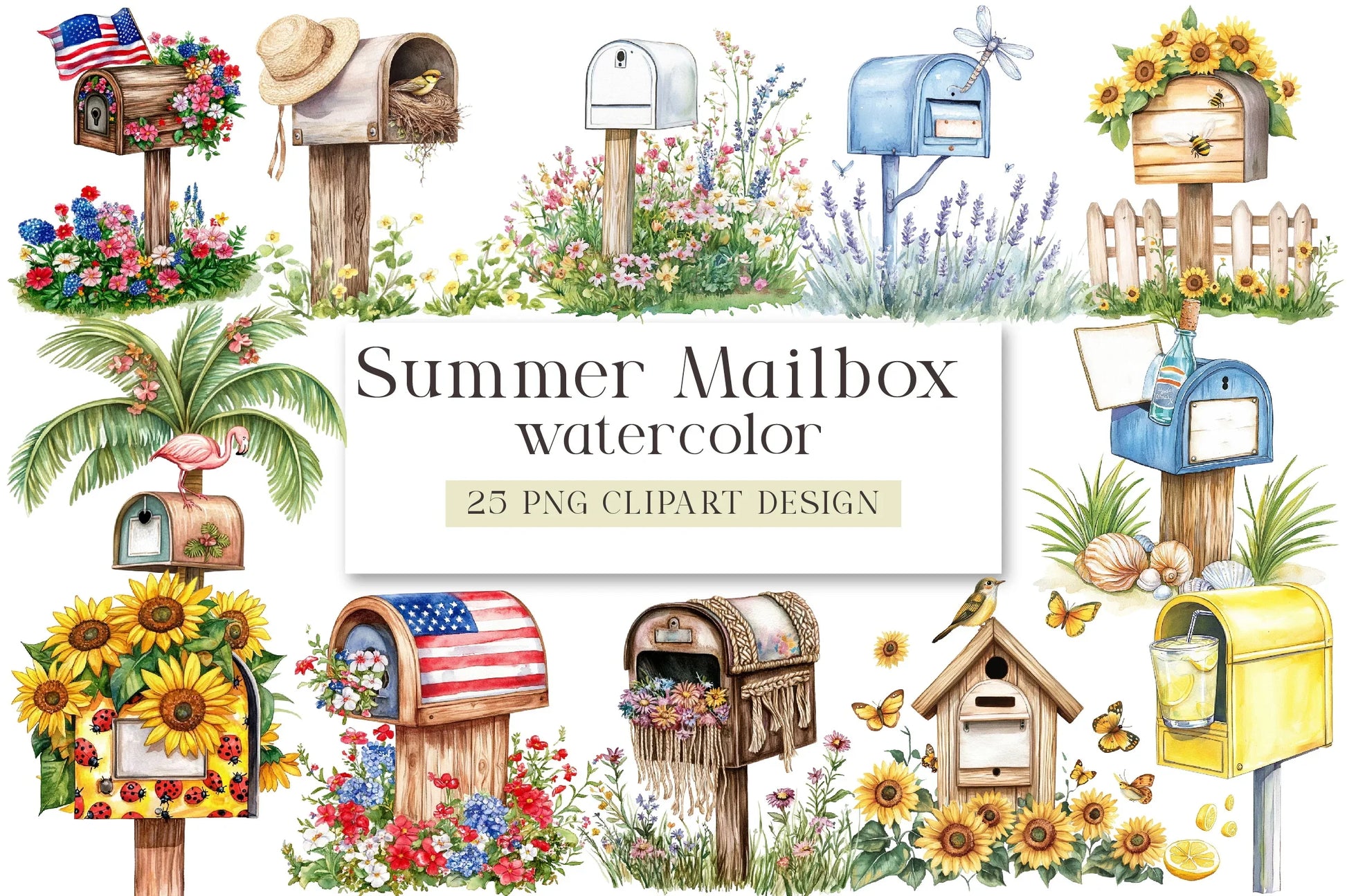 Summer Mailbox Clipart Bundle - CraftNest - Digital Crafting and Art