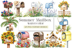 Summer Mailbox Clipart Bundle - CraftNest - Digital Crafting and Art