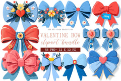 Valentine Bow Clipart Bundle - CraftNest - Digital Crafting and Art