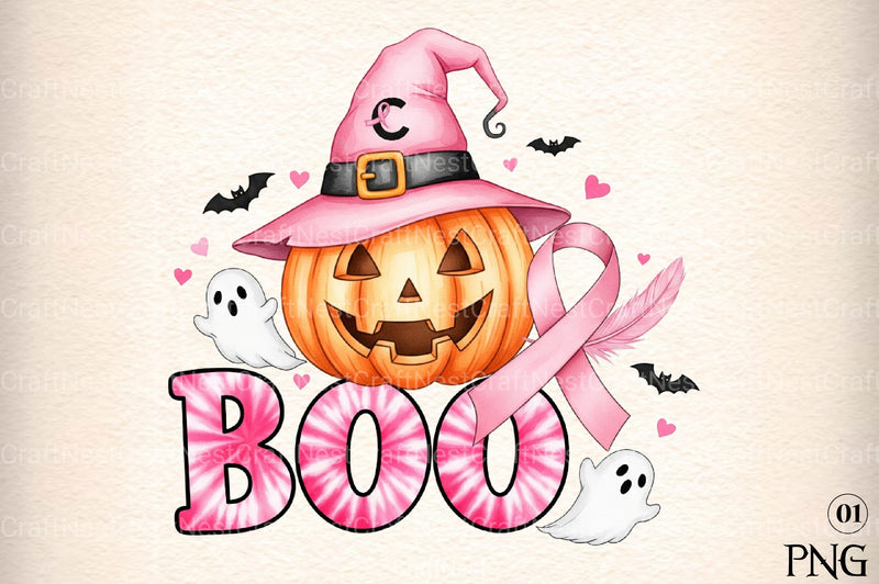 Halloween Breast Cancer Awareness Clipart Bundle 2 - CraftNest - Digital Crafting and Art