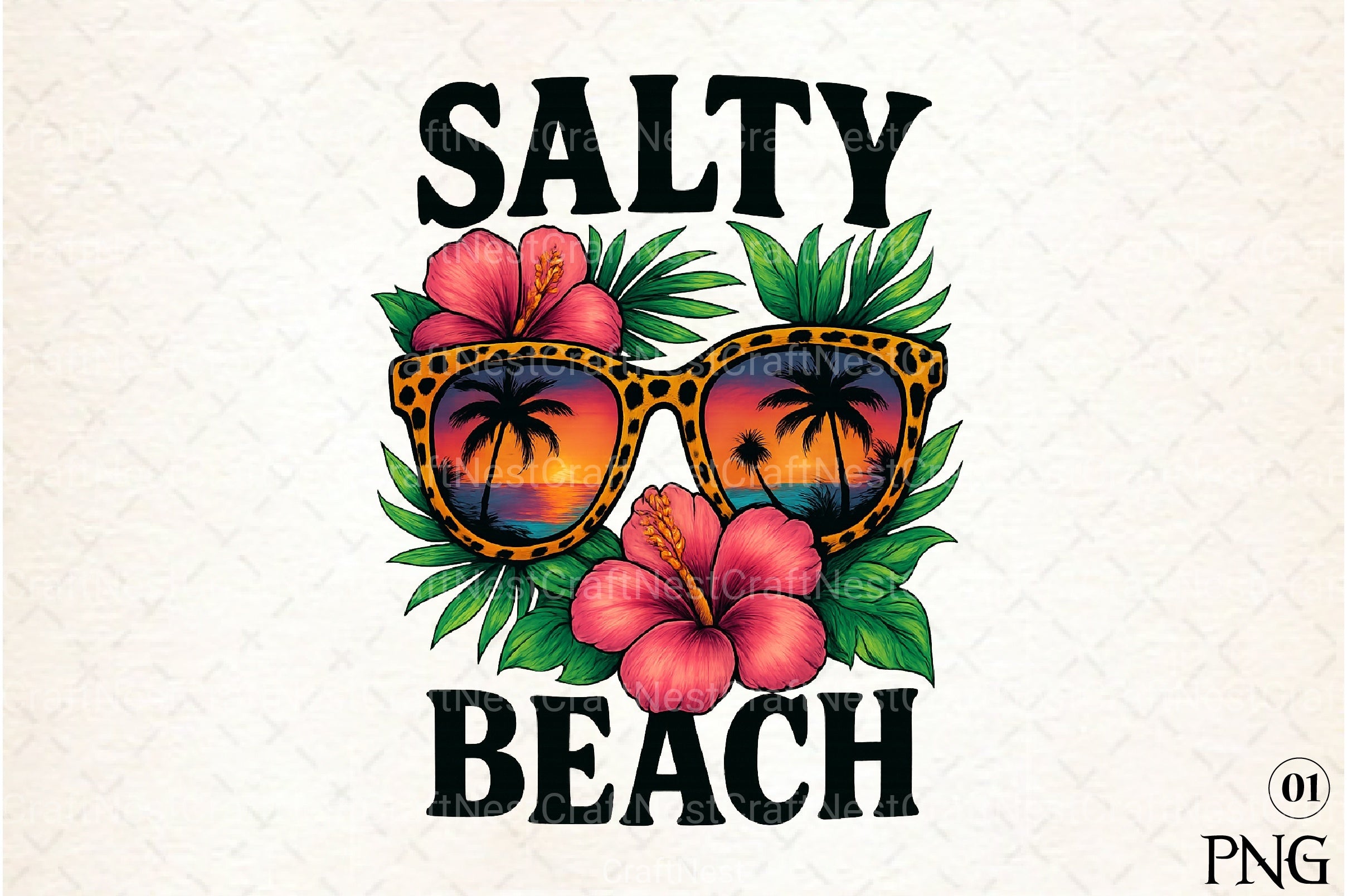 Salty Beach Summer Flowers Clipart Bundle - CraftNest - Digital Crafting and Art