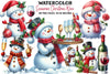 Snowman Christmas Wine Clipart Bundle 1