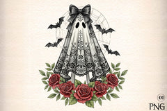 Cute Floral Halloween Lace Ghost Clipart Bundle 1 - CraftNest - Digital Crafting and Art
