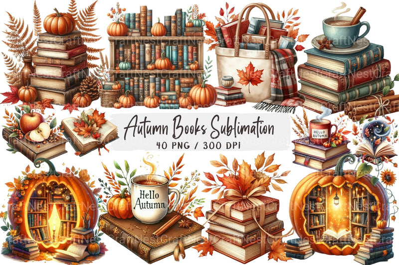 Autumn Books Clipart Bundle 5 - CraftNest - Digital Crafting and Art