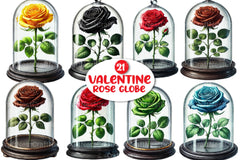Valentine Rose Globe Clipart Bundle - CraftNest - Digital Crafting and Art