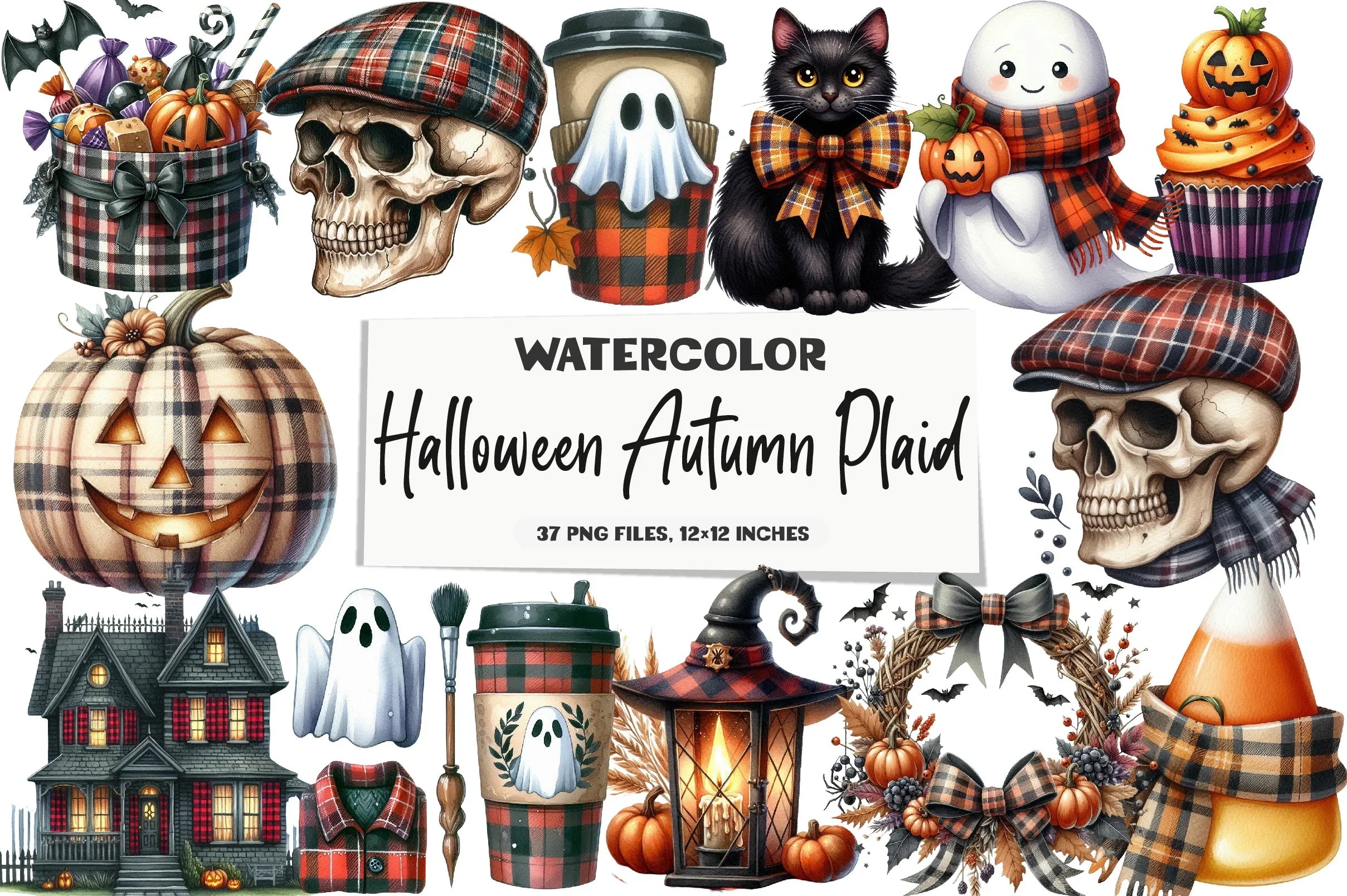 Halloween Autumn Plaid Clipart Bundle - CraftNest - Digital Crafting and Art