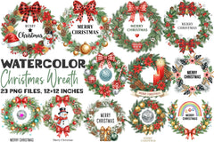 Christmas Wreath Clipart Bundle - CraftNest - Digital Crafting and Art