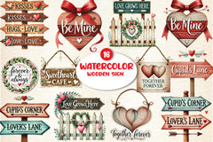Valentine's Day Wooden Sign Clipart Bundle - CraftNest - Digital Crafting and Art