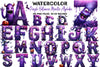 Purple Halloween Monster Alphabet Clipart Bundle
