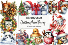 Christmas Animal Peeking Clipart Bundle - CraftNest - Digital Crafting and Art