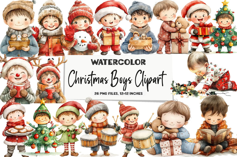 Christmas Boys Clipart Bundle - CraftNest - Digital Crafting and Art