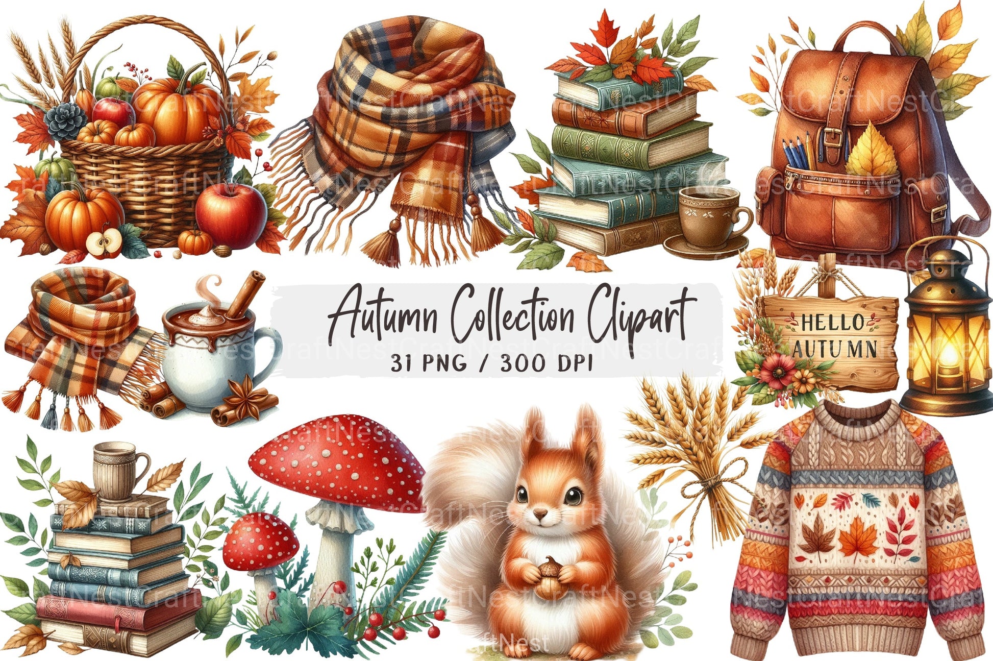 Autumn Collection Clipart Bundle 16 - CraftNest - Digital Crafting and Art