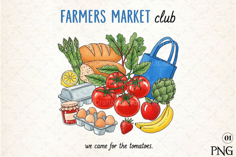 Farmers Market Hand Drawn Clipart Bundle - CraftNest - Digital Crafting and Art