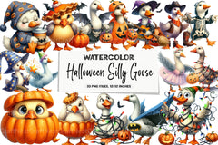 Funny Halloween Silly Goose Clipart Bundle - CraftNest - Digital Crafting and Art