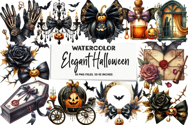 Elegant Halloween Clipart Bundle - CraftNest - Digital Crafting and Art