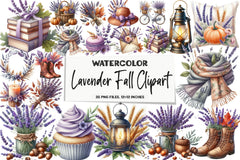 Lavender Fall Clipart Bundle - CraftNest - Digital Crafting and Art