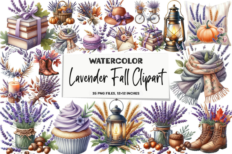 Lavender Fall Clipart Bundle - CraftNest - Digital Crafting and Art