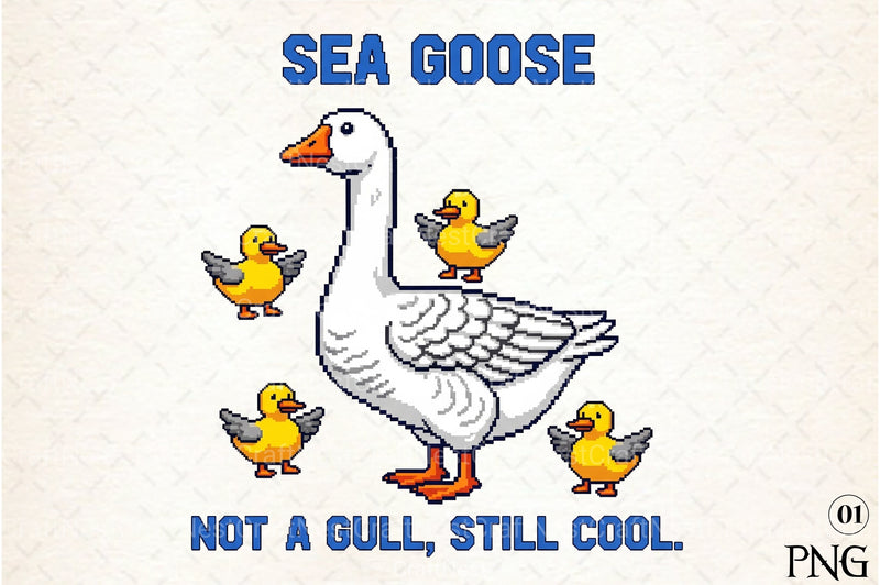 Blocky Style Funny Summer Goose Clipart Bundle 9 - CraftNest - Digital Crafting and Art